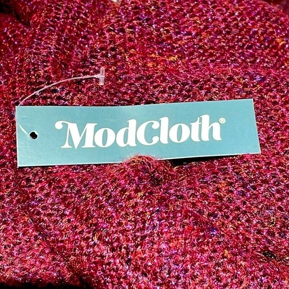 Modcloth Playing it Cowl Tunic Sweater Burgundy Size Small - Picture 9 of 9